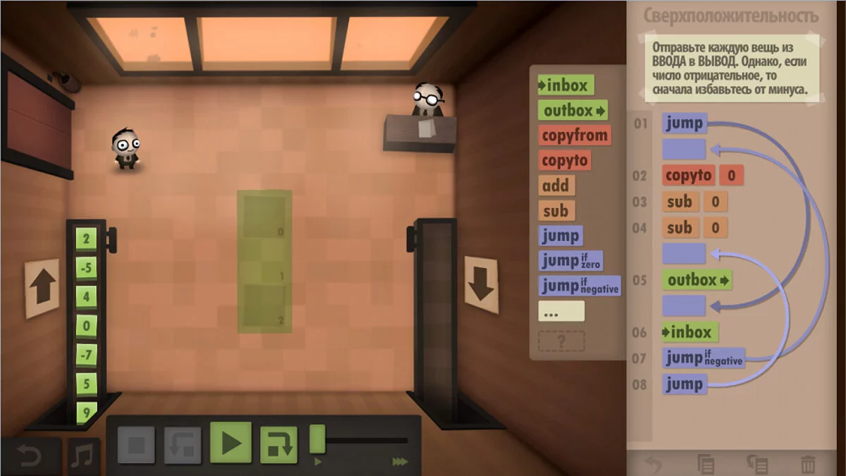 Прохождение Human Resource Machine — быстрее, меньше, хитрее