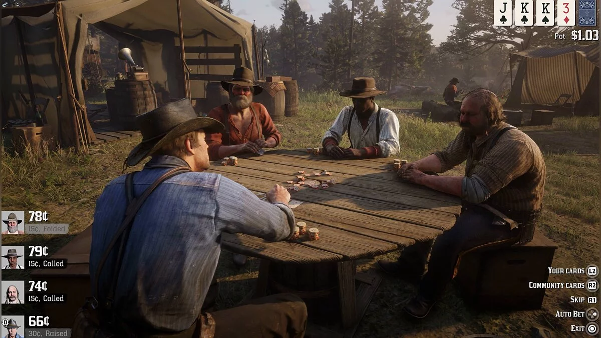 Ленни Саммерс в Red Dead Redemption 2 (второй справа)