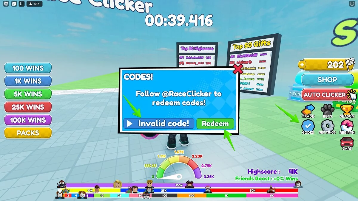 Все коды для Race Clicker Roblox (ноябрь 2025)