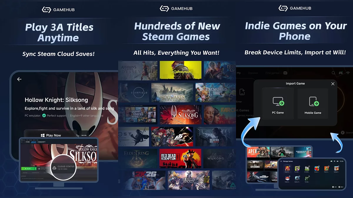 Эмулятор Windows GameHub для игр из Steam появился в Google Play