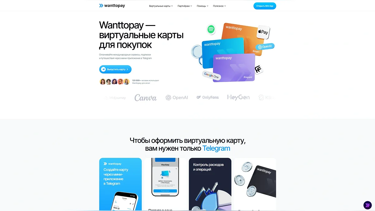 Интерфейс Wanttopay